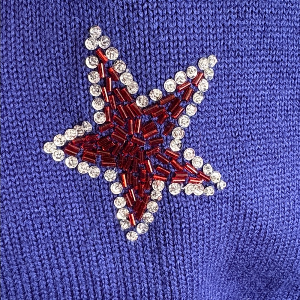 Vintage Principles Women’s beaded Blue/purple Cardigan size L Granmacore - Picture 6 of 7